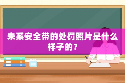 未系安全帶的處罰照片是什么樣子的？