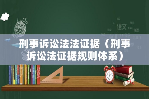 刑事訴訟法法證據(jù)（刑事訴訟法證據(jù)規(guī)則體系）