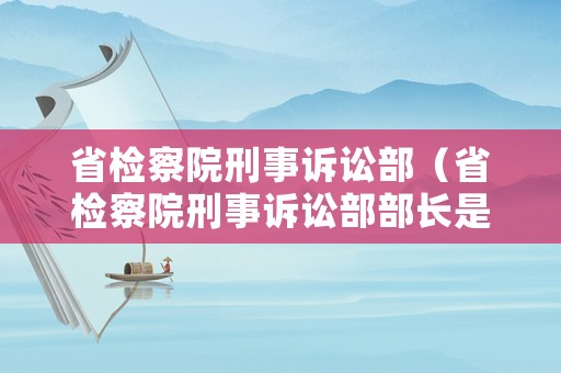 省檢察院刑事訴訟部（省檢察院刑事訴訟部部長是誰）