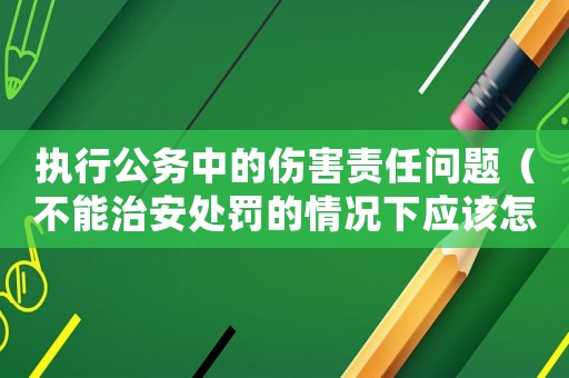 執(zhí)行公務(wù)中的傷害責(zé)任問(wèn)題（不能治安處罰的情況下應(yīng)該怎么辦？）