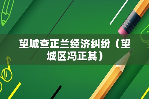 望城查正蘭經(jīng)濟(jì)糾紛（望城區(qū)馮正其）