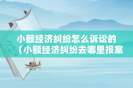 小額經(jīng)濟糾紛怎么訴訟的（小額經(jīng)濟糾紛去哪里報案）