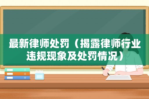 最新律師處罰（揭露律師行業(yè)違規(guī)現(xiàn)象及處罰情況）