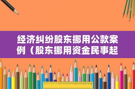 經(jīng)濟(jì)糾紛股東挪用公款案例（股東挪用資金民事起訴）