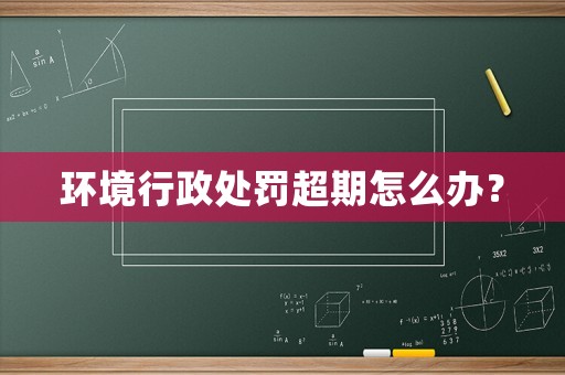 環(huán)境行政處罰超期怎么辦？