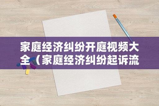 家庭經(jīng)濟(jì)糾紛開庭視頻大全（家庭經(jīng)濟(jì)糾紛起訴流程）