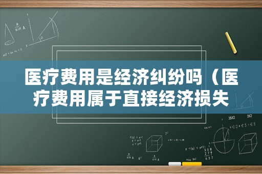 醫(yī)療費用是經(jīng)濟糾紛嗎（醫(yī)療費用屬于直接經(jīng)濟損失嗎）