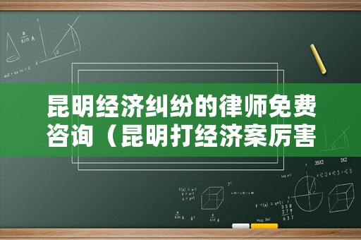 昆明經(jīng)濟(jì)糾紛的律師免費咨詢（昆明打經(jīng)濟(jì)案厲害的律師）