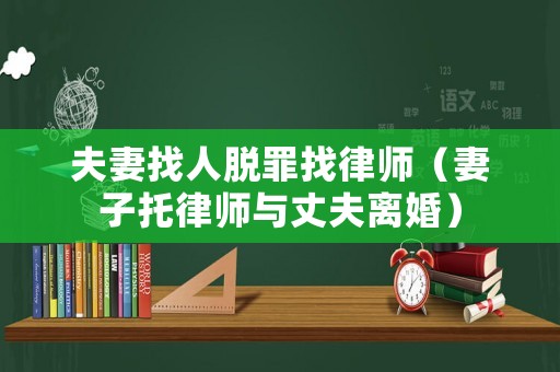 夫妻找人脫罪找律師（妻子托律師與丈夫離婚）