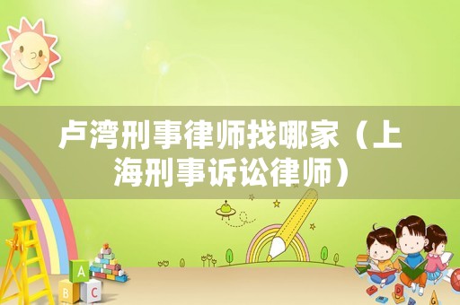 盧灣刑事律師找哪家（上海刑事訴訟律師）
