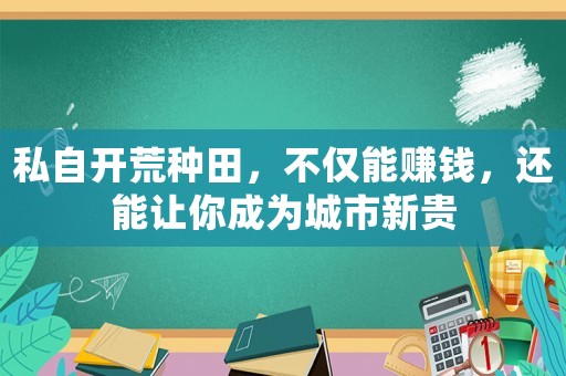 私自開(kāi)荒種田，不僅能賺錢(qián)，還能讓你成為城市新貴