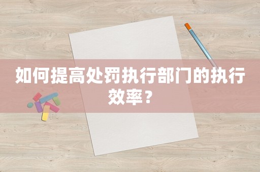 如何提高處罰執(zhí)行部門的執(zhí)行效率？