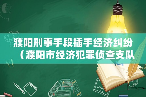 濮陽刑事手段插手經(jīng)濟(jì)糾紛（濮陽市經(jīng)濟(jì)犯罪偵查支隊(duì)）