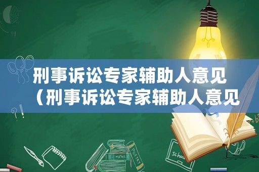 刑事訴訟專家輔助人意見（刑事訴訟專家輔助人意見建議）