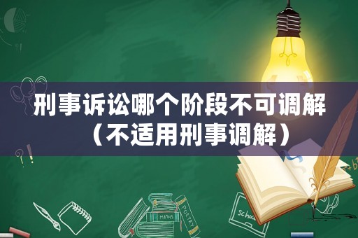 刑事訴訟哪個(gè)階段不可調(diào)解（不適用刑事調(diào)解）