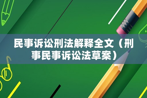 民事訴訟刑法解釋全文（刑事民事訴訟法草案）