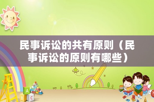 民事訴訟的共有原則（民事訴訟的原則有哪些）