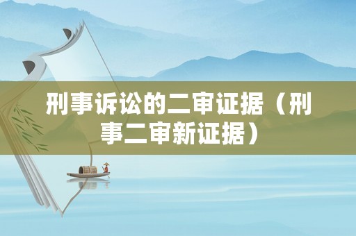刑事訴訟的二審證據(jù)（刑事二審新證據(jù)）