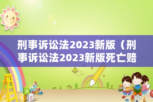刑事訴訟法2023新版（刑事訴訟法2023新版死亡賠償金）