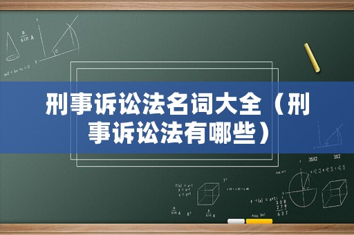 刑事訴訟法名詞大全（刑事訴訟法有哪些）