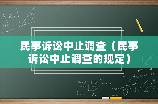 民事訴訟中止調(diào)查（民事訴訟中止調(diào)查的規(guī)定）