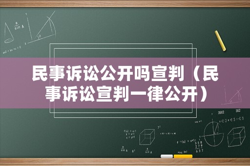 民事訴訟公開嗎宣判（民事訴訟宣判一律公開）
