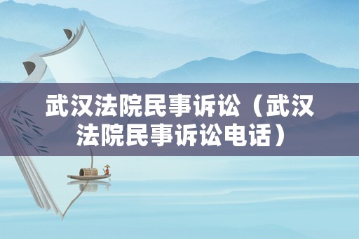 武漢法院民事訴訟（武漢法院民事訴訟電話）
