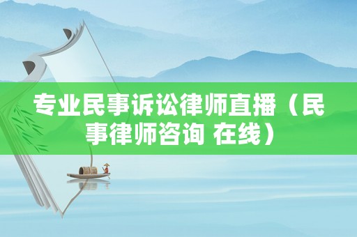 專業(yè)民事訴訟律師直播（民事律師咨詢 在線）