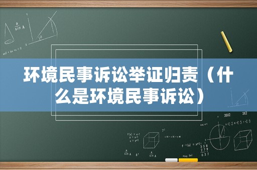 環(huán)境民事訴訟舉證歸責（什么是環(huán)境民事訴訟）