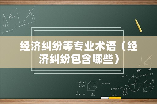 經(jīng)濟(jì)糾紛等專業(yè)術(shù)語(yǔ)（經(jīng)濟(jì)糾紛包含哪些）