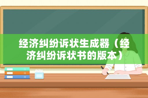 經(jīng)濟(jì)糾紛訴狀生成器（經(jīng)濟(jì)糾紛訴狀書的版本）