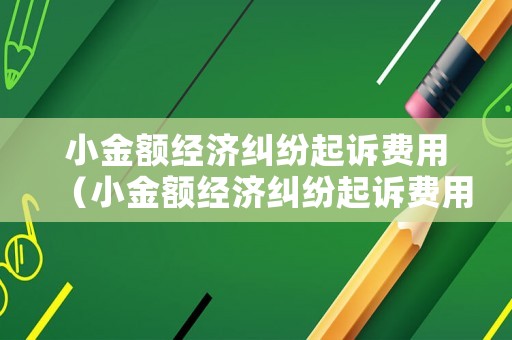 小金額經(jīng)濟(jì)糾紛起訴費(fèi)用（小金額經(jīng)濟(jì)糾紛起訴費(fèi)用由誰承擔(dān)）