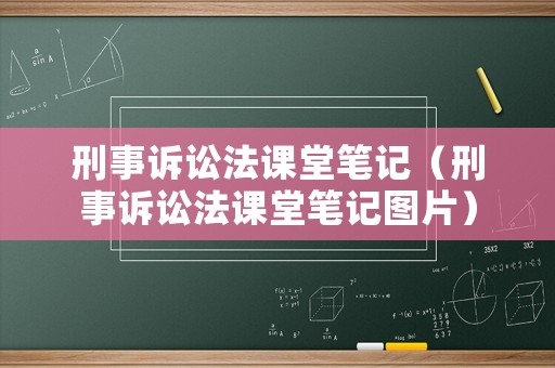 刑事訴訟法課堂筆記（刑事訴訟法課堂筆記圖片）