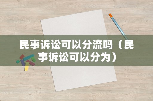 民事訴訟可以分流嗎（民事訴訟可以分為）