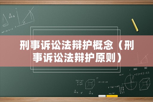 刑事訴訟法辯護概念（刑事訴訟法辯護原則）