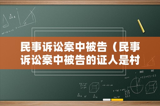 民事訴訟案中被告（民事訴訟案中被告的證人是村集體成員嗎）
