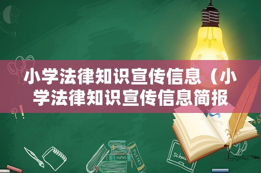 小學(xué)法律知識(shí)宣傳信息（小學(xué)法律知識(shí)宣傳信息簡報(bào)）