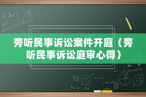 旁聽(tīng)民事訴訟案件開(kāi)庭（旁聽(tīng)民事訴訟庭審心得）