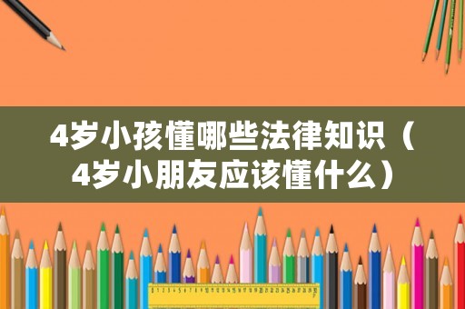 4歲小孩懂哪些法律知識(shí)（4歲小朋友應(yīng)該懂什么）