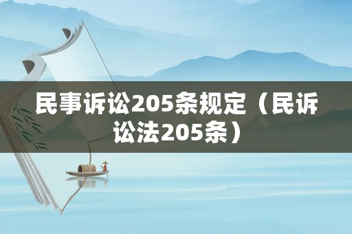 民事訴訟205條規(guī)定（民訴訟法205條）