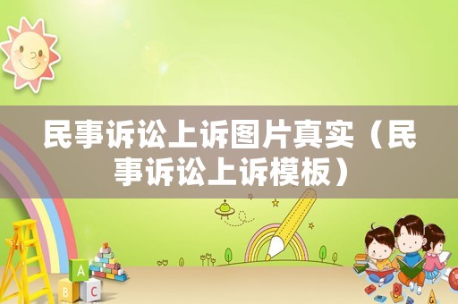 民事訴訟上訴圖片真實（民事訴訟上訴模板）