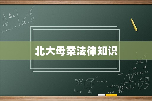 北大母案法律知識