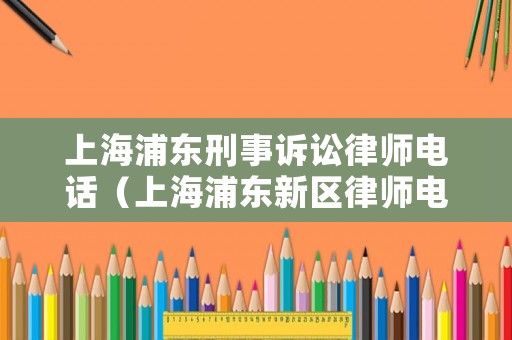 上海浦東刑事訴訟律師電話（上海浦東新區(qū)律師電話）