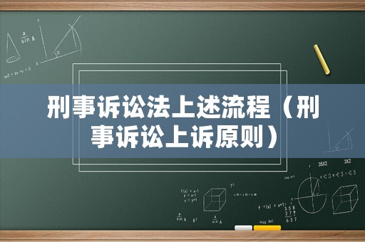 刑事訴訟法上述流程（刑事訴訟上訴原則）