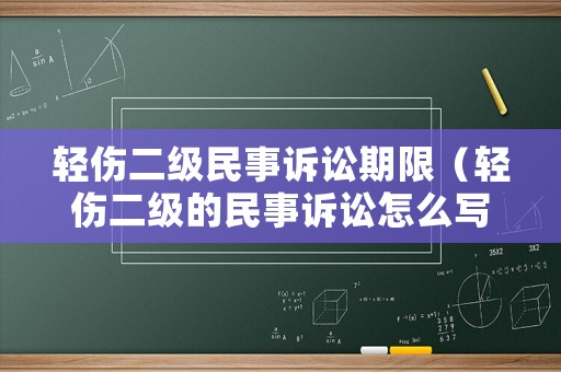 輕傷二級民事訴訟期限（輕傷二級的民事訴訟怎么寫）