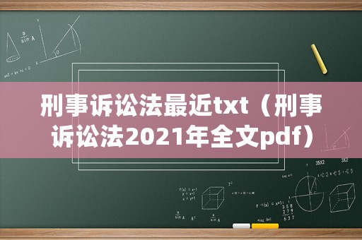 刑事訴訟法最近txt（刑事訴訟法2021年全文pdf）