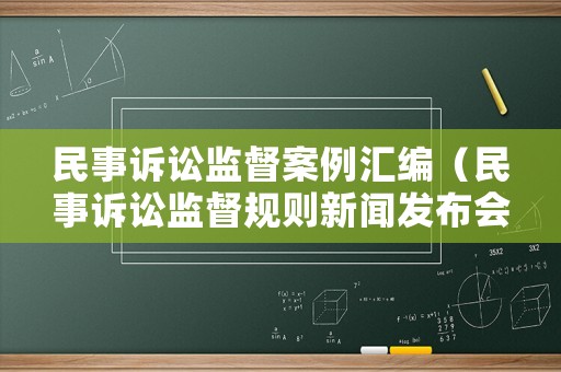 民事訴訟監(jiān)督案例匯編（民事訴訟監(jiān)督規(guī)則新聞發(fā)布會(huì)）