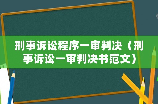 刑事訴訟程序一審判決（刑事訴訟一審判決書范文）