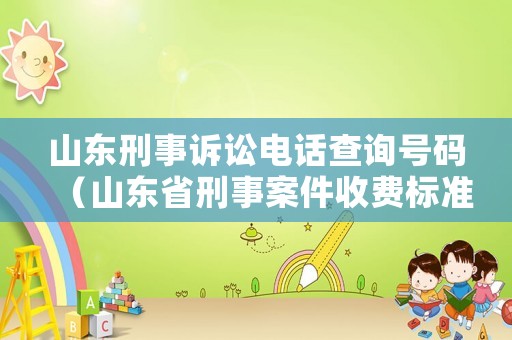 山東刑事訴訟電話查詢號碼（山東省刑事案件收費(fèi)標(biāo)準(zhǔn)）