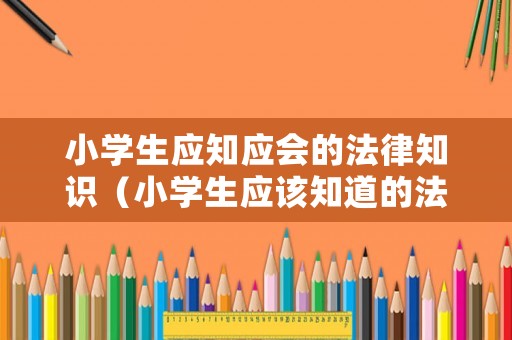 小學(xué)生應(yīng)知應(yīng)會(huì)的法律知識(shí)（小學(xué)生應(yīng)該知道的法律常識(shí)有哪些）